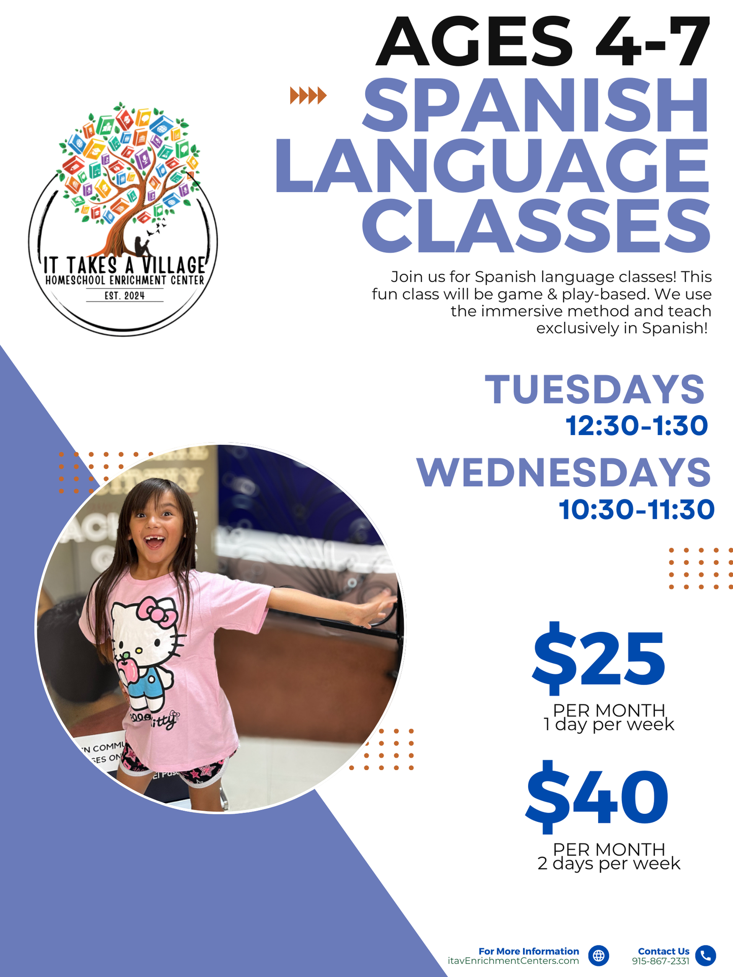 Spanish Language Classes, 4-7 years