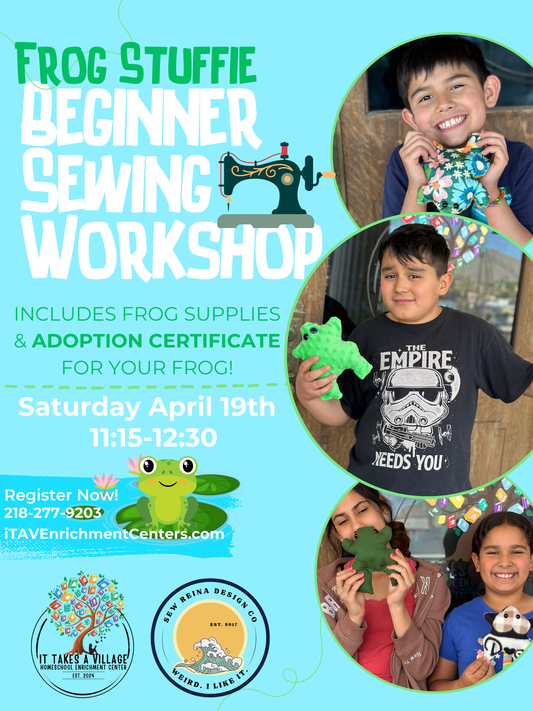 Beginner Sewing Workshop - Frog Stuffies - Weekend Academy