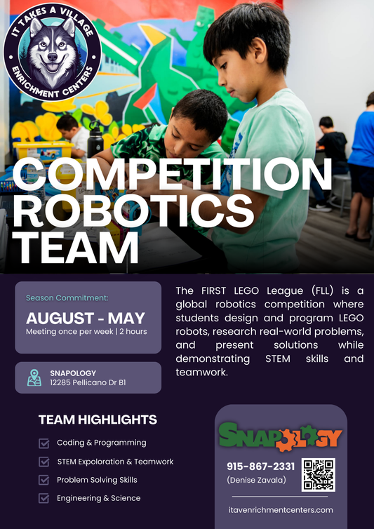 WAITLIST Snapology Competition Robotics Team Ages 13-17