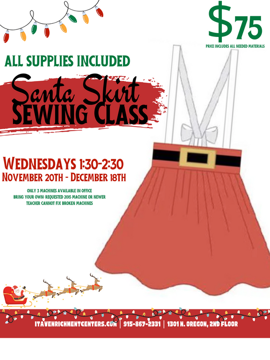 Santa Skirt Sewing Class