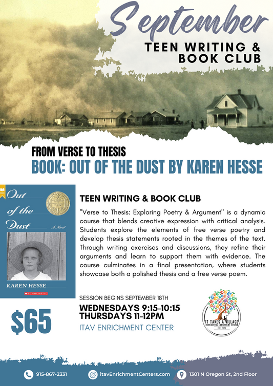 TEEN Writing & Book Club (BOOK INCLUDED) -BEGINS SEPT 18